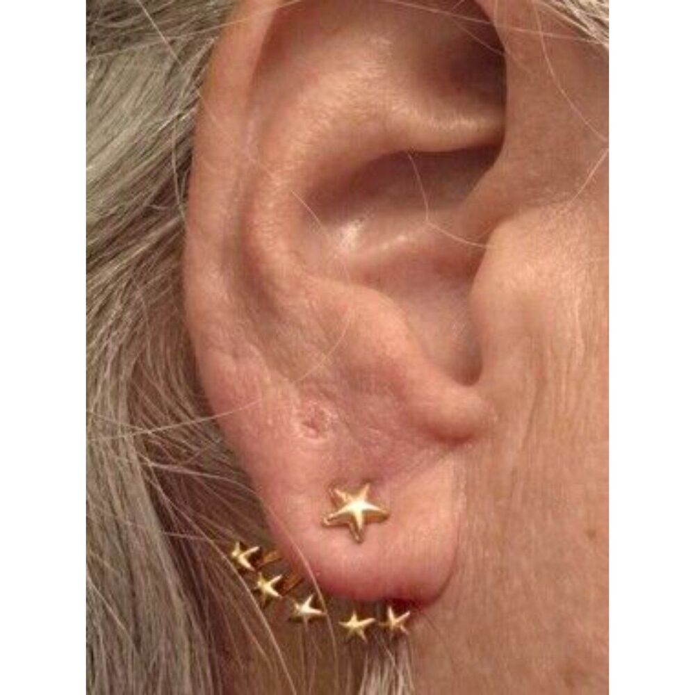 Vintage Gold Tone Starburst Earrings - Picture 4 of 6